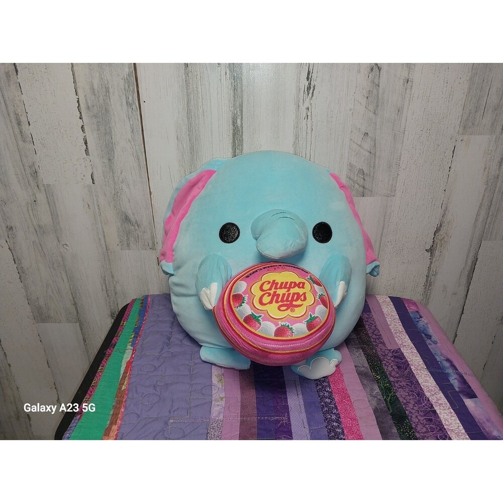 Zuru Snackles Lottie Blue Elephant Chupa Chups Lollipop Soft Plush Toy 17 Inches